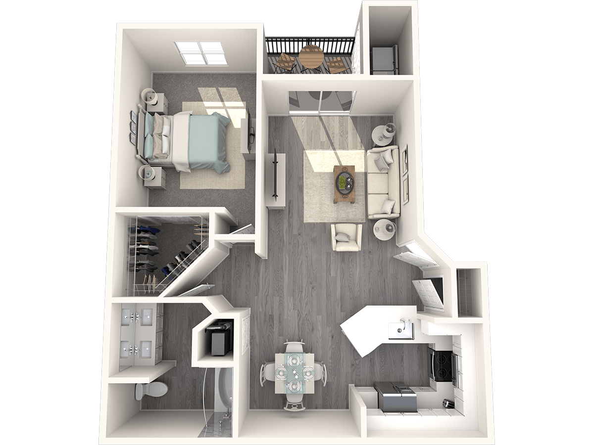 1×1 floor plan